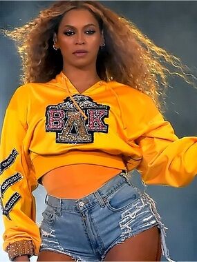 Balmain for Beyoncé yellow cropped hoodie size Medium